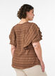 Blus med smock och volang&auml;rmar, Brun, Model image number 2