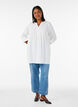 Tunika i bomullsmuslin med broderie anglaise, Vit, Model image number 1