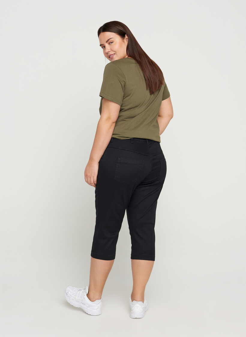 Slim fit Emily capri-jeans, Svart, Model image number 2