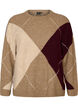 Stickat med harlekinm&ouml;nster, Brun, Packshot image number 0