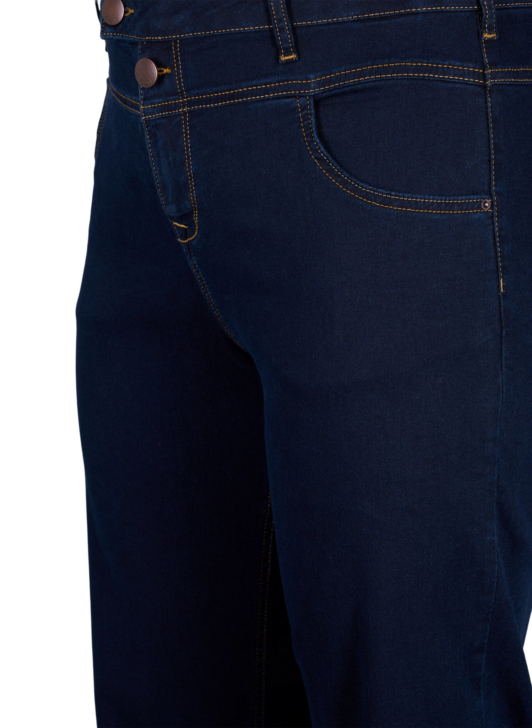 ZizziGemma-jeans med normal passform och h&ouml;g midja, Bl&aring;, Packshot image number 2