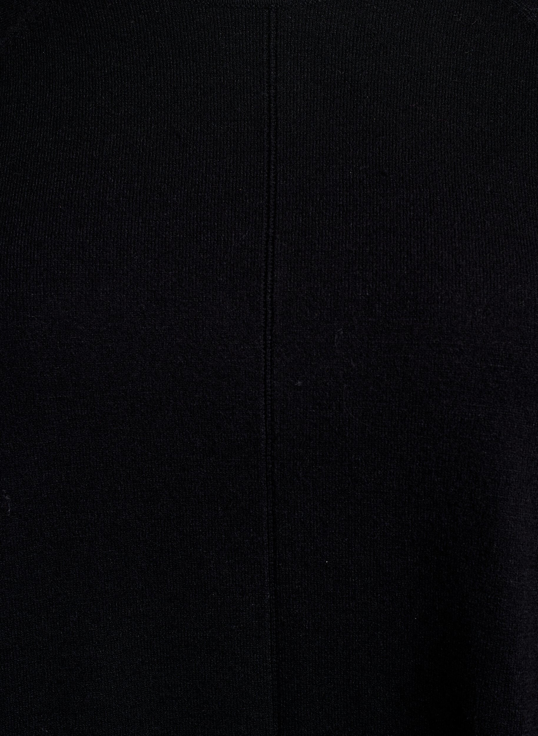 Zizzi Stickad blus med rund halsringning och stickat m&ouml;nster, Svart, Packshot image number 2