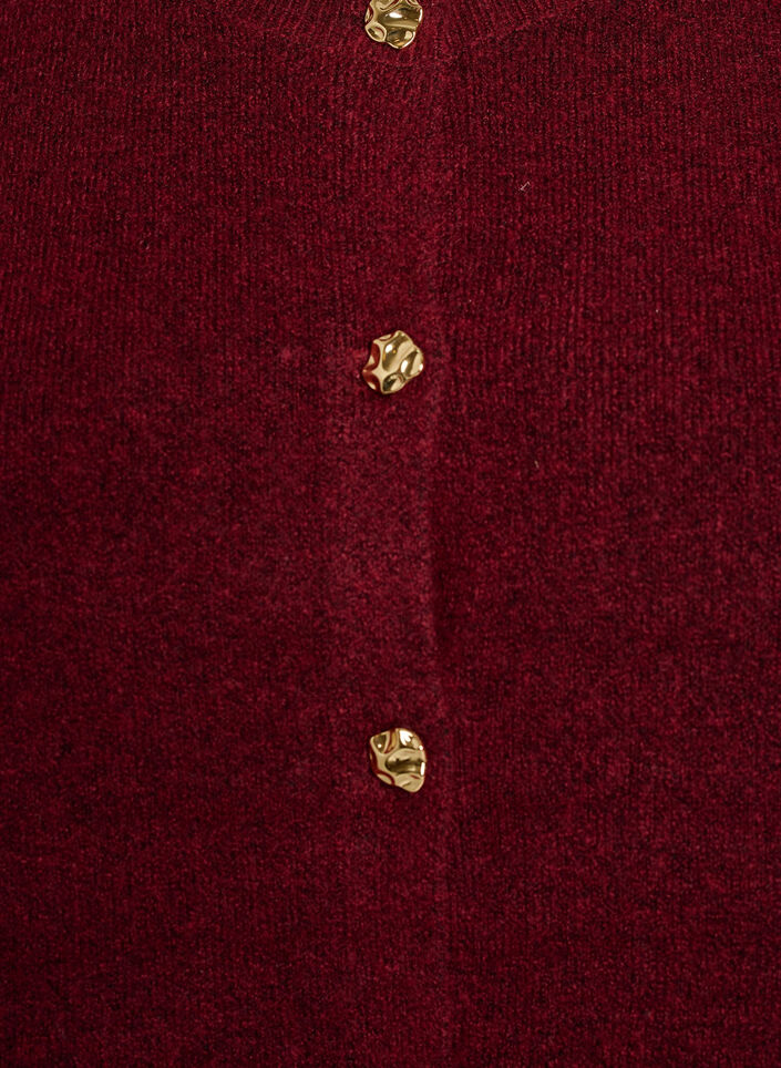 Stickad v&auml;st med dekorativa knappar, M&ouml;rk Bordeaux, Packshot image number 2