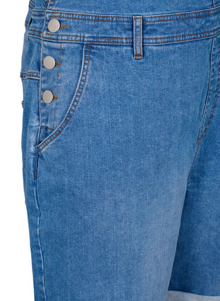 Denim overaller shorts, Light blue denim, Packshot image number 3