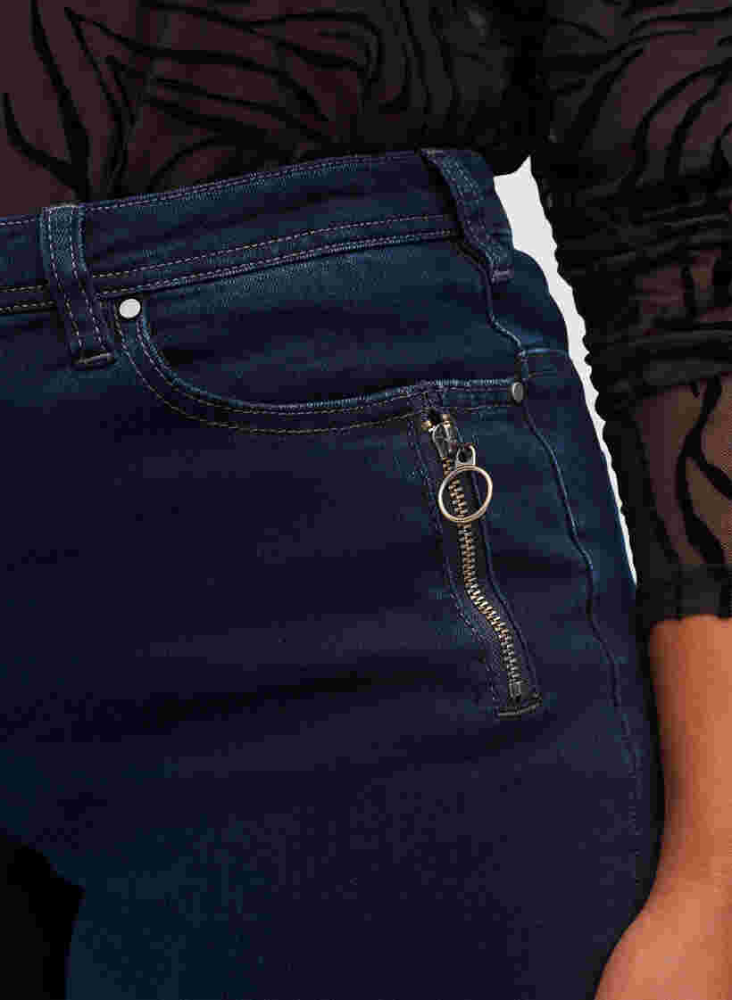 Gemma jeans med regular fit och hög midja, Dark blue, Model image number 2