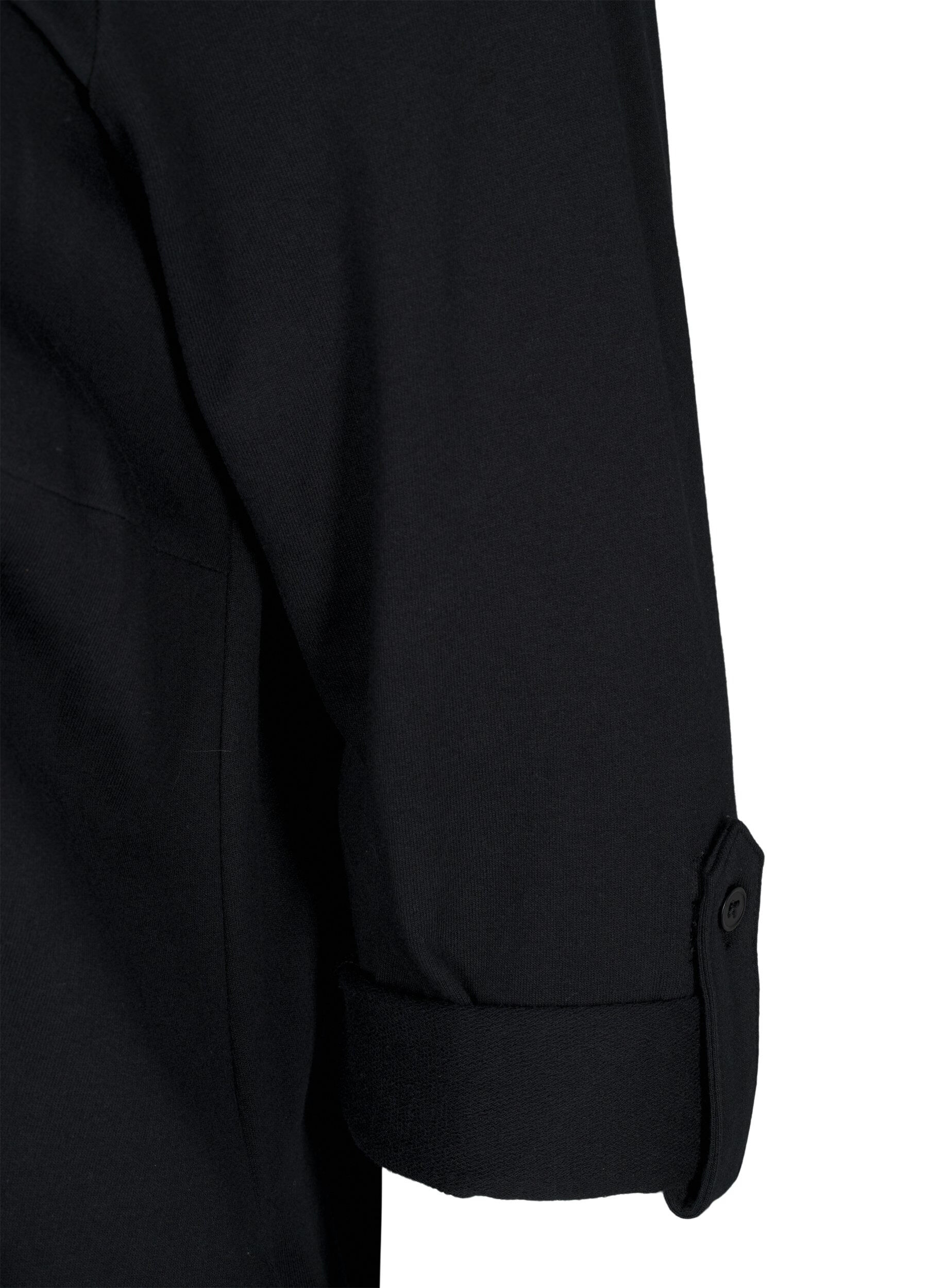 Zizzi Kl&auml;nning i bomull med ballongpassform, Svart, Packshot image number 3