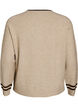 Tr&ouml;ja med logga och kontrastr&auml;nder, Beige, Packshot image number 1