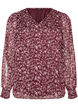 Blus med blomm&ouml;nster och glittertr&aring;d, R&ouml;d, Packshot image number 0