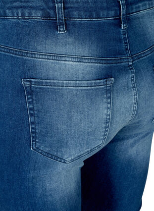 Högmidjade super slim Amy jeans, Blue denim, Packshot image number 3