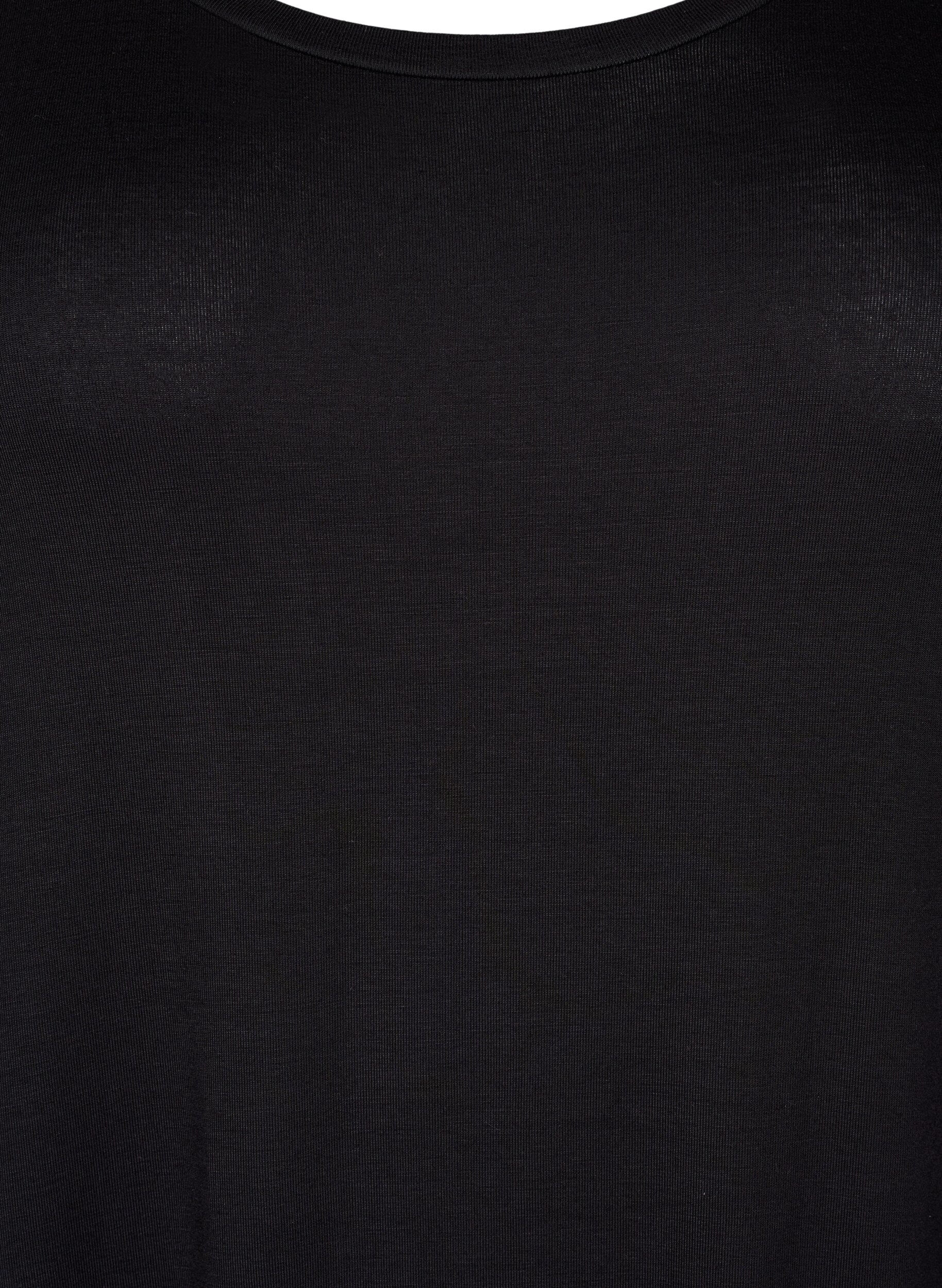 Zizzi Midikl&auml;nning i viskos med korta &auml;rmar, Black, Packshot image number 2