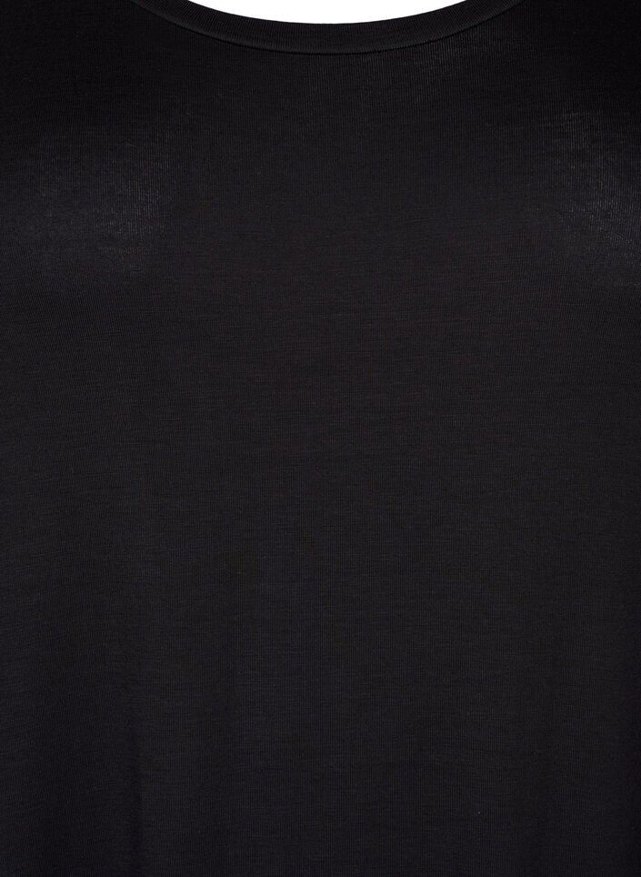Midiklänning i viskos med korta ärmar, Black, Packshot image number 2