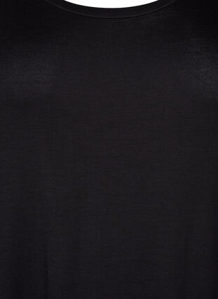 Midiklänning i viskos med korta ärmar, Black, Packshot image number 2