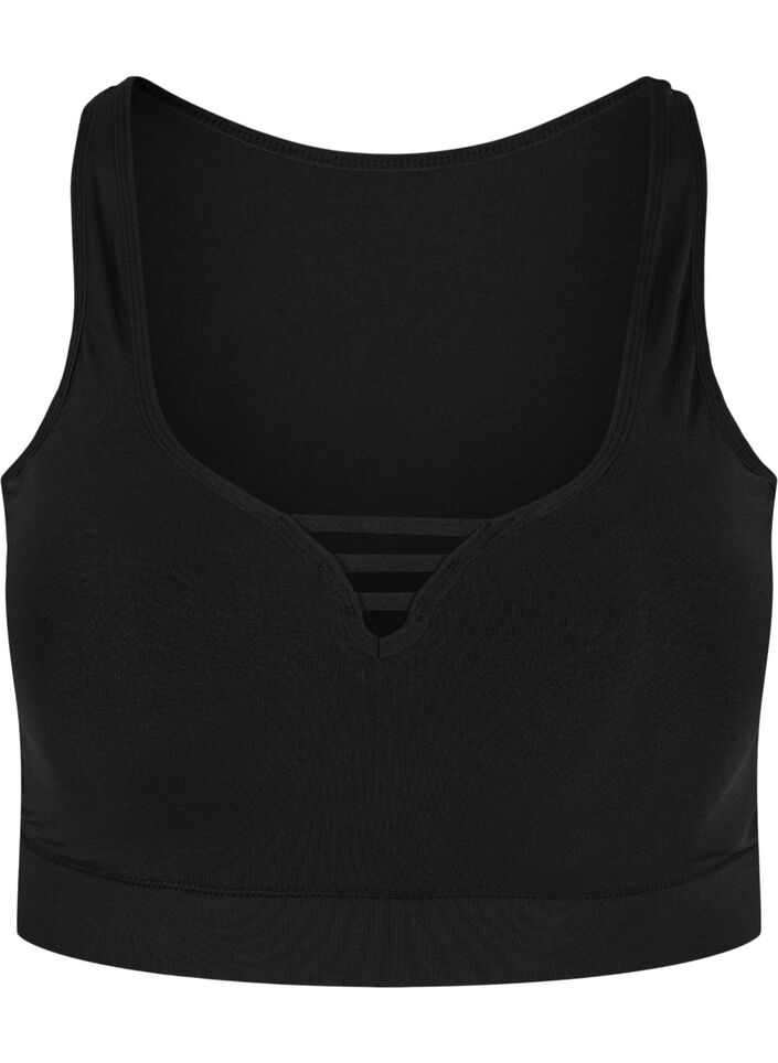 Bh med lätt vaddering och strängdetaljer, Black, Packshot image number 0