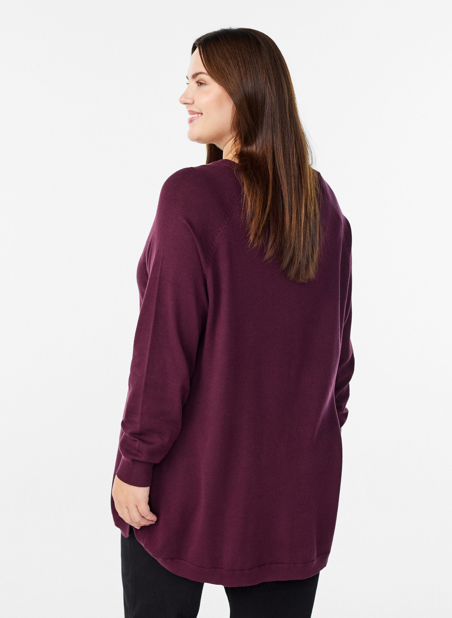 ZizziStickad blus med knappar i sidan, R&ouml;d, Model image number 2