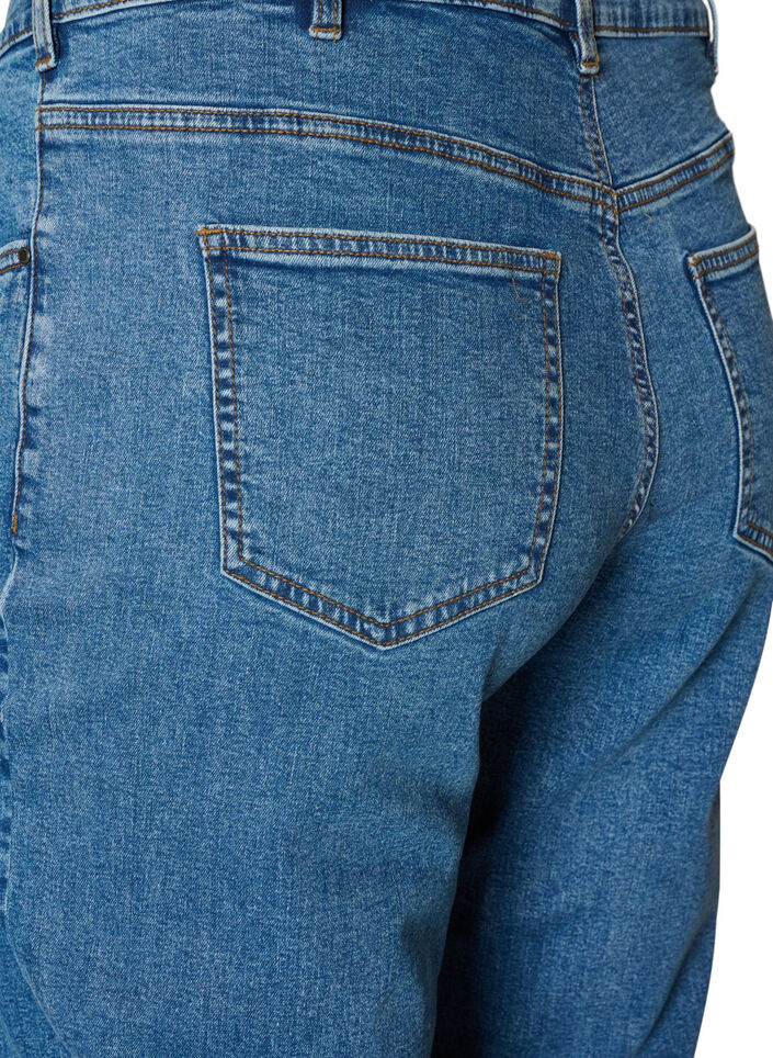 Croppade Vera-jeans med raka ben, Bl&aring;, Packshot image number 3