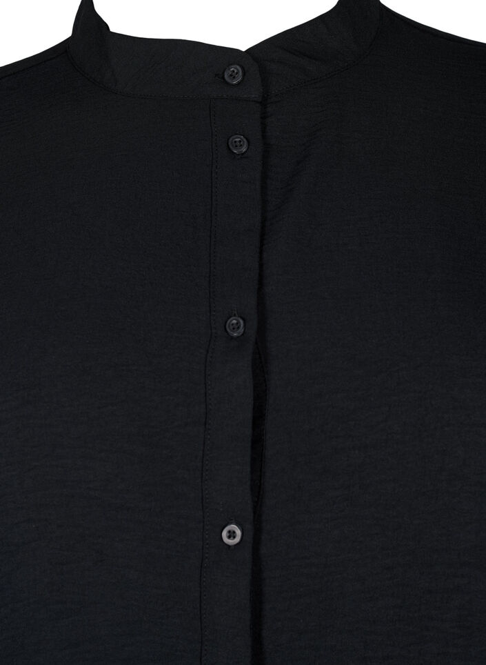 Blus med virkade detaljer, Black, Packshot image number 2