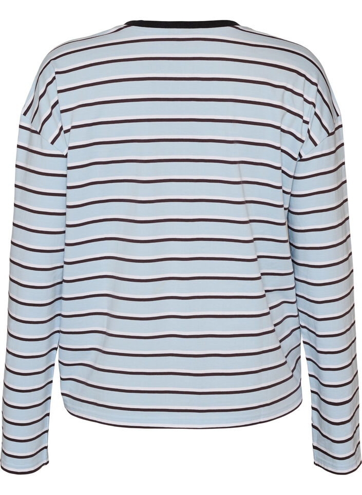 Bas-t-shirt med l&aring;nga &auml;rmar, Bl&aring;, Packshot image number 1