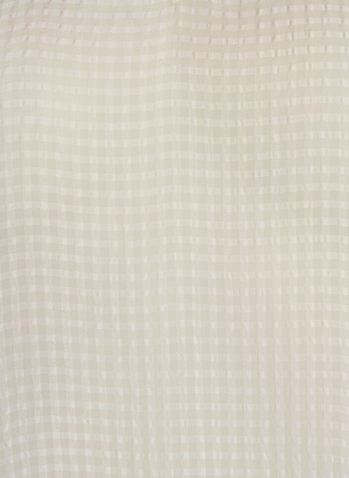 Blus i seersucker med v-ringning, Beige, Packshot image number 2
