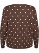Cardigan med prickar och knappkn&auml;ppning, Brun, Packshot image number 1