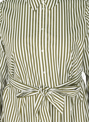 Randig skjortklänning i bomull, Ivy Green, Packshot image number 2