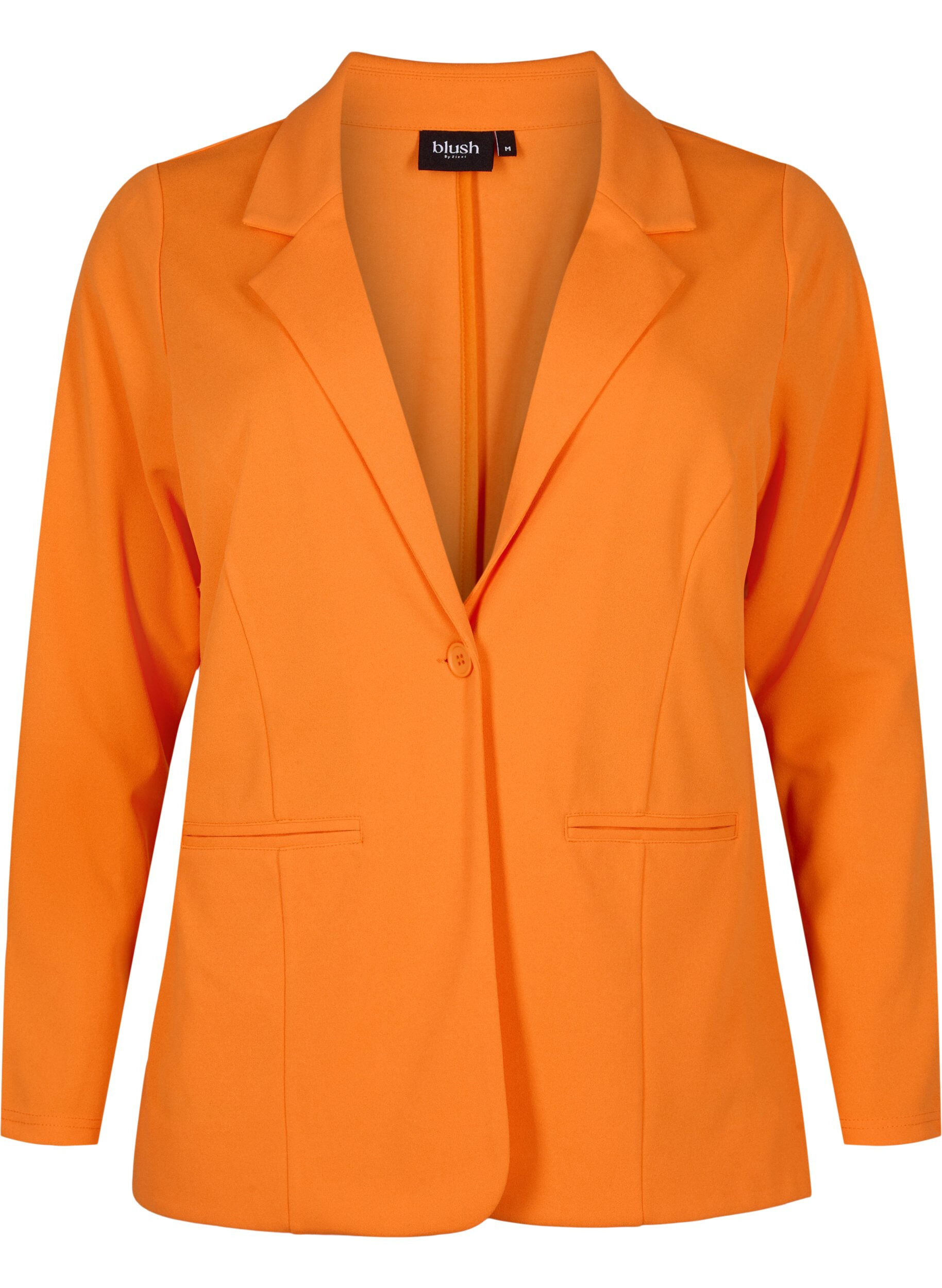 Zizzi Blazer med fickor, Vibrant Orange, Packshot image number 0