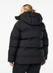 Kort pufferjacka med avtagbar huva, Svart, Model image number 2