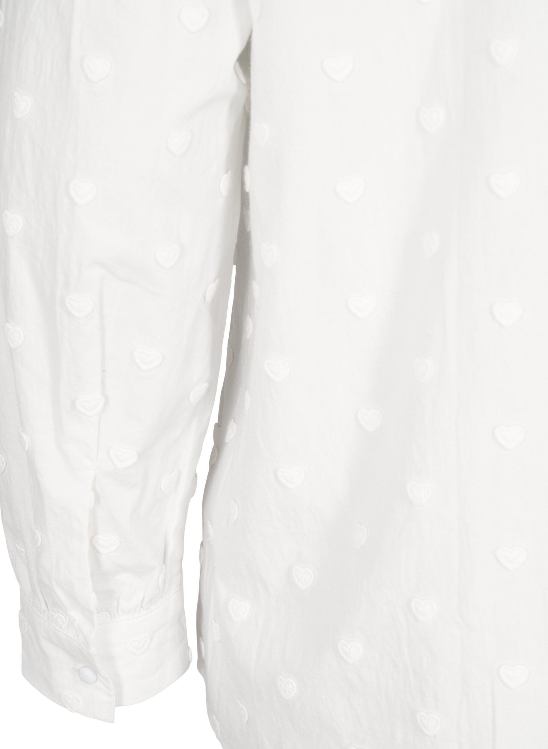 Zizzi Skjorta med krage och p&aring;sydda hj&auml;rtan, Vit, Packshot image number 3