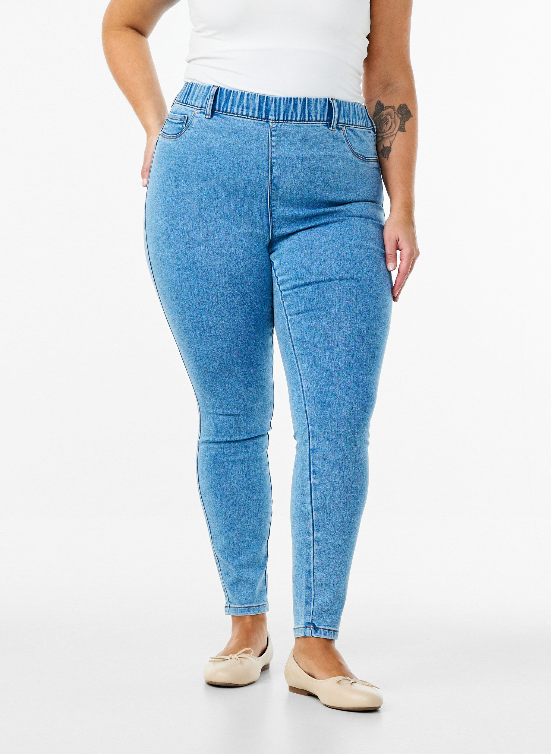 ZizziJeggings med h&ouml;g midja, Bl&aring;, Model image number 2