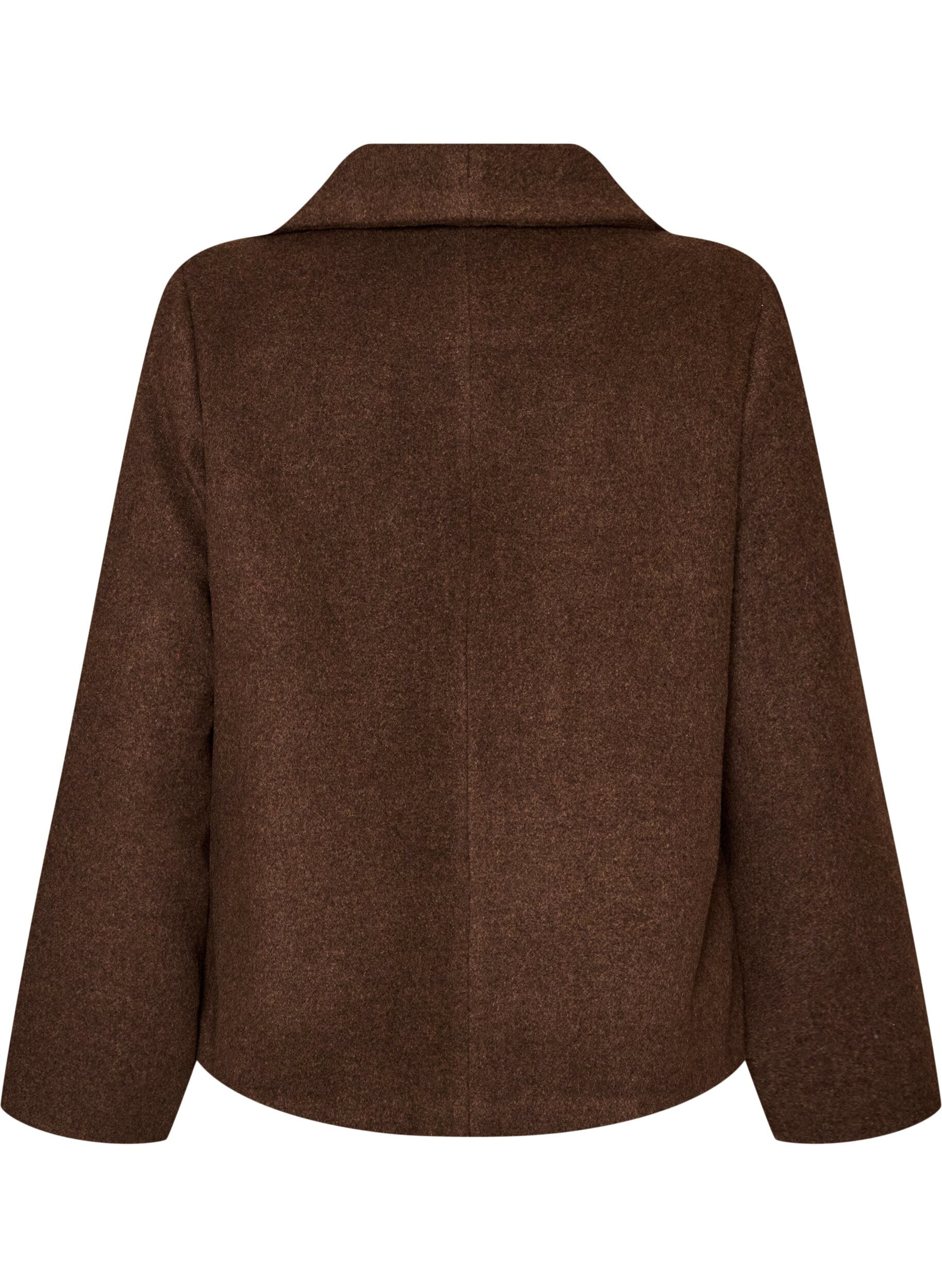 ZizziKort jacka med asymmetrisk kn&auml;ppning, Brun, Packshot image number 1