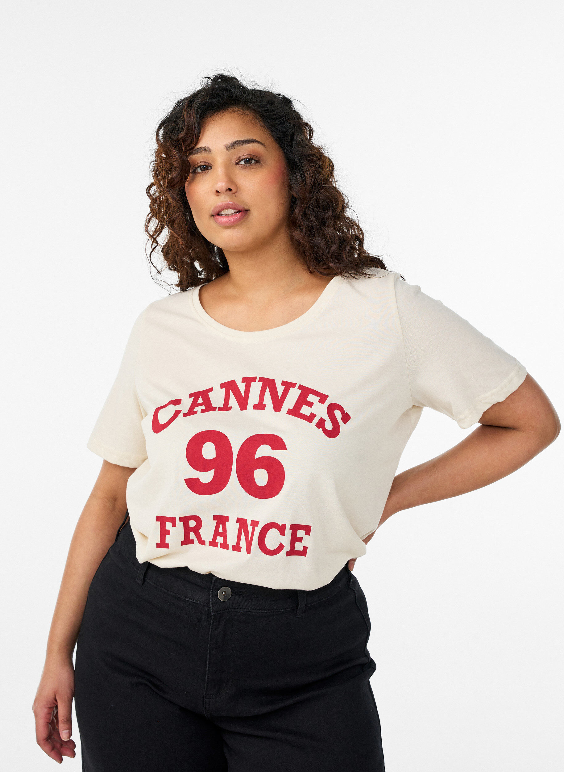 T-shirt med tryck, Vanilla, Model