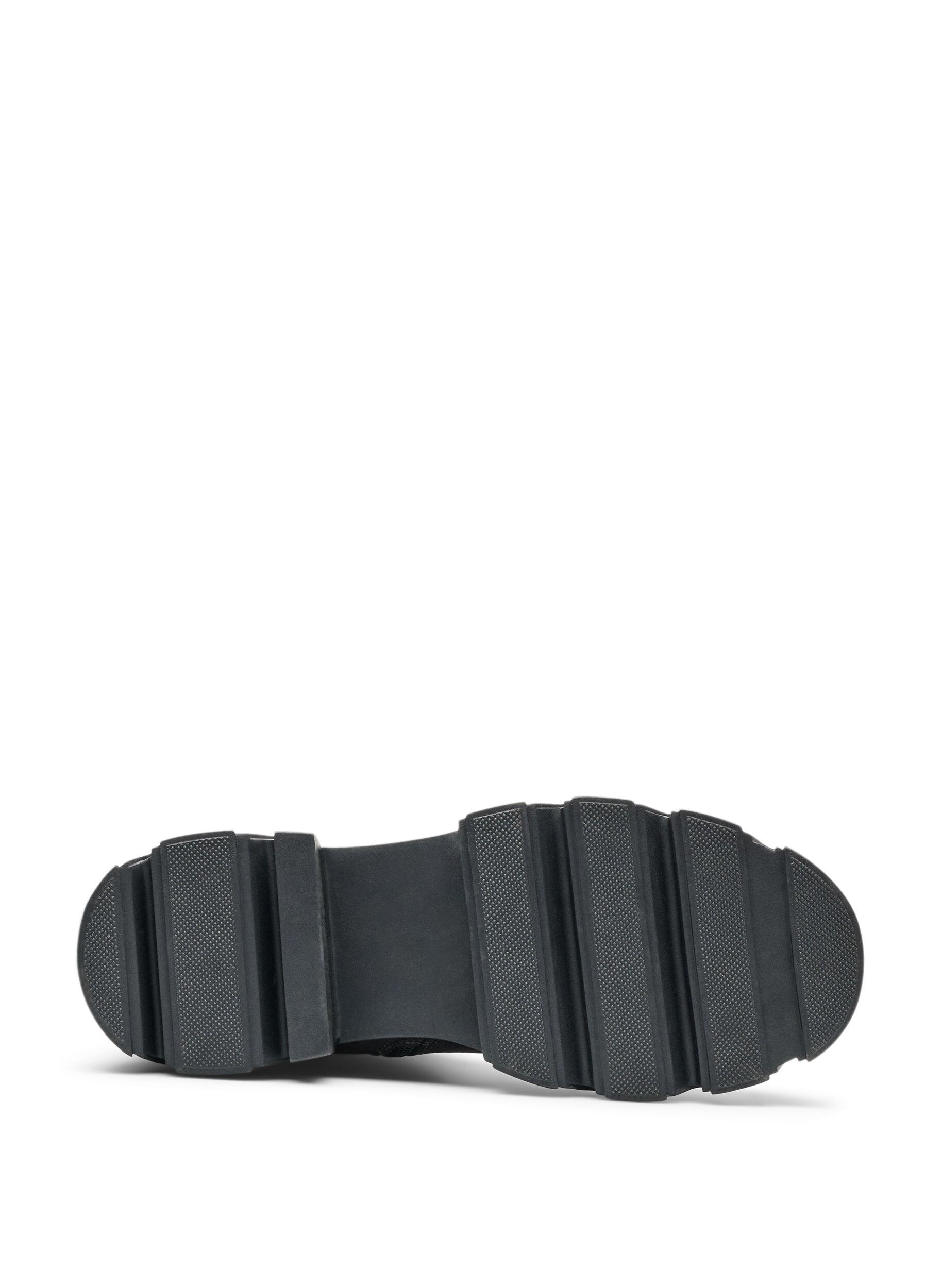 ZizziH&ouml;g st&ouml;vel med ribbat elastiskt skaft och kraftig sula, Brun, Packshot image number 5