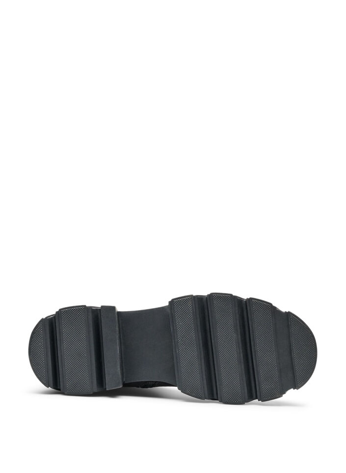 H&ouml;g st&ouml;vel med ribbat elastiskt skaft och kraftig sula, Brun, Packshot image number 5