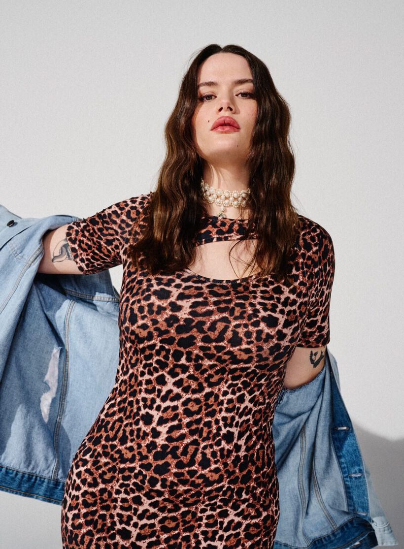 Leopardklänning, , Model, 2