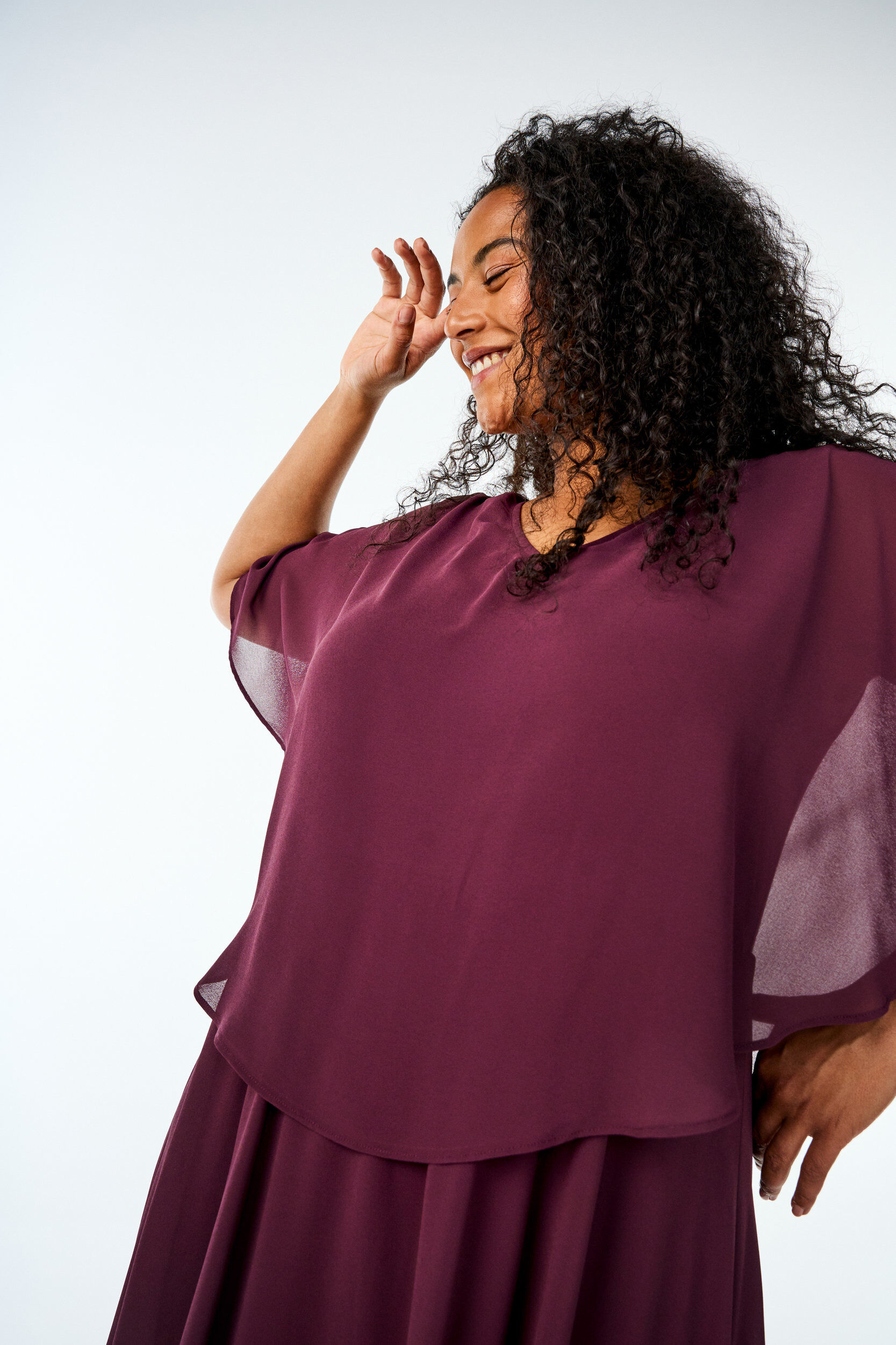 Zizzi Kort&auml;rmad maxikl&auml;nning med a-linjeform, R&ouml;d, Image image number 0