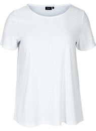 T-shirt med broderi anglaise, White