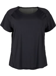Tränings-t-shirt med mesh och reflekterande detaljer, Black