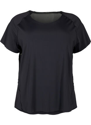 Tränings-t-shirt med mesh och reflekterande detaljer, Black, Packshot image number 0