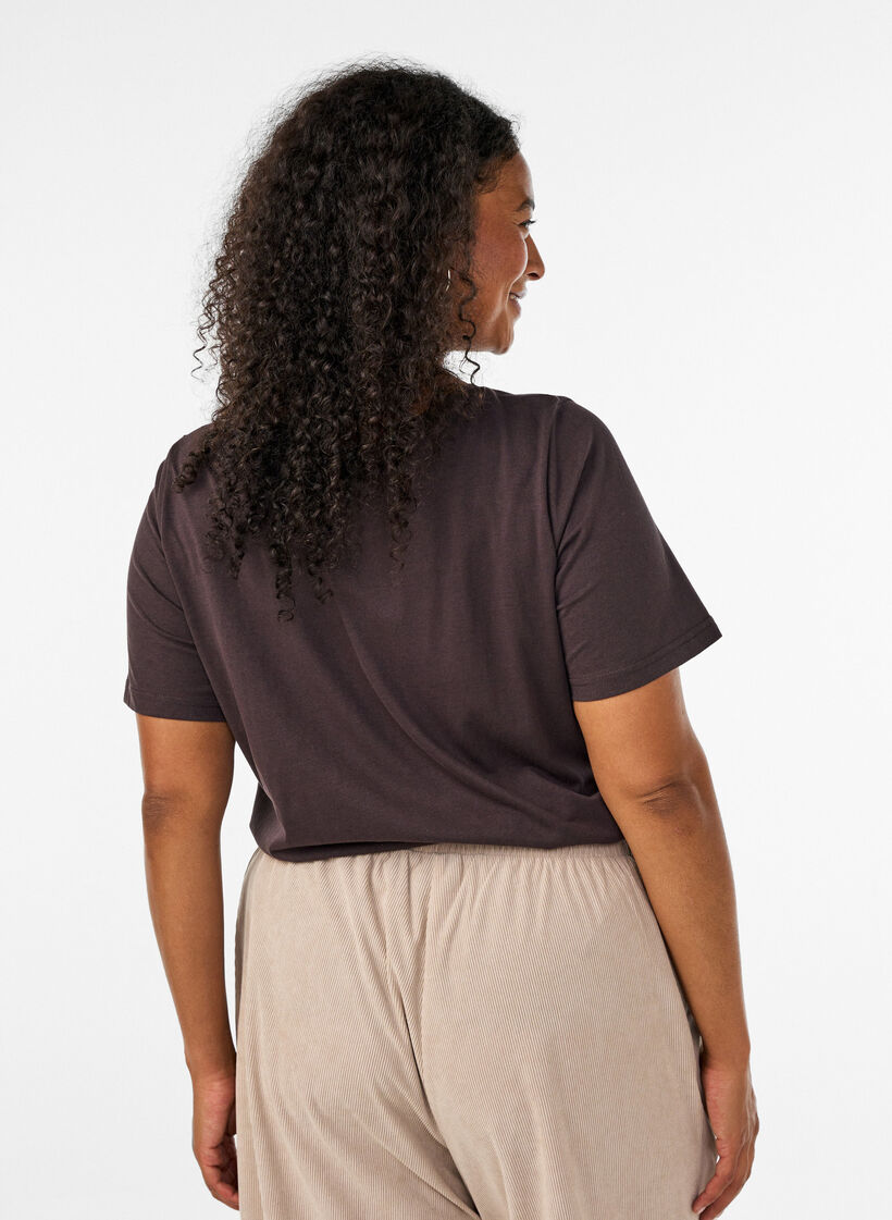T-shirt med tryck, Brun, Model image number 2
