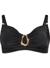 Bikinitopp med bygel och guldf&auml;rgad detalj, Svart