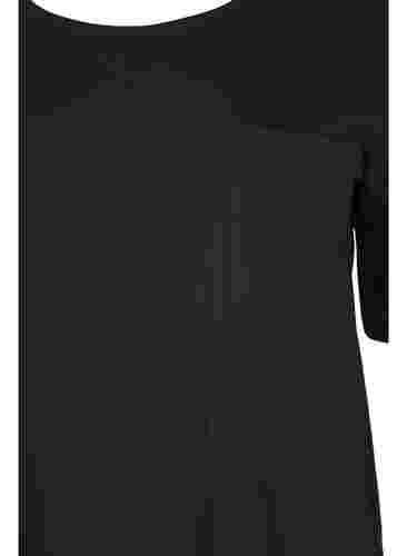 Blus med halvlånga ärmar, Black, Packshot image number 2