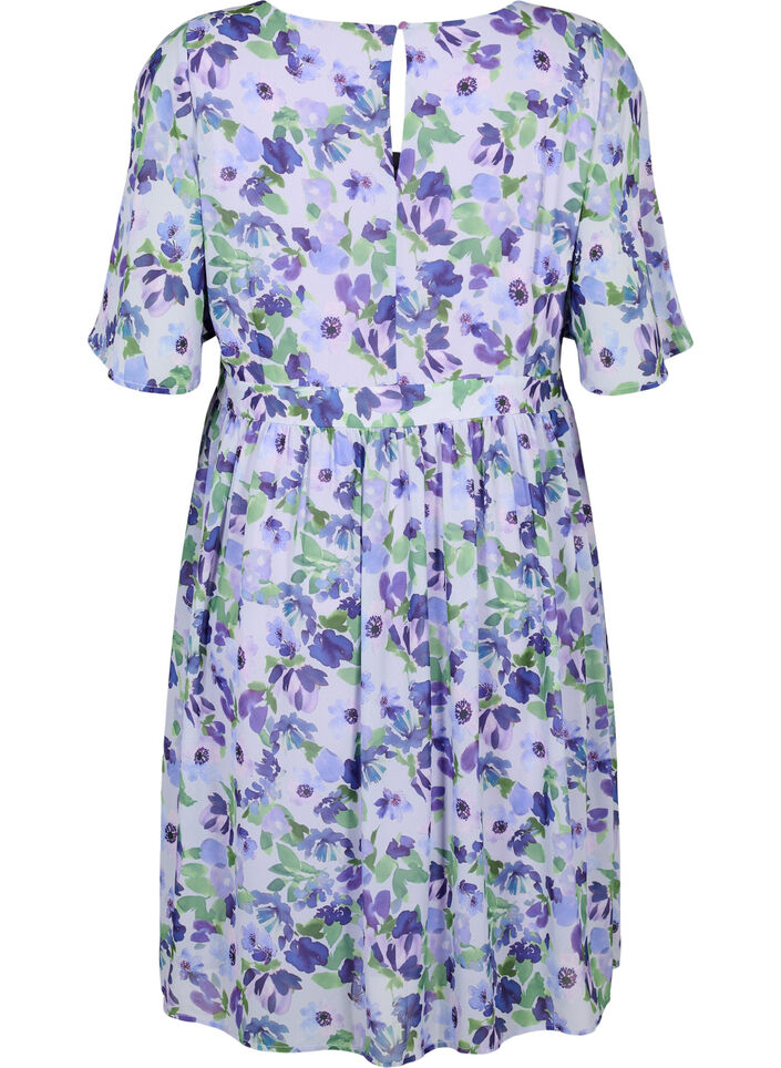 Blommig klänning med korta ärmar, Xenon B. Flower AOP, Packshot image number 1