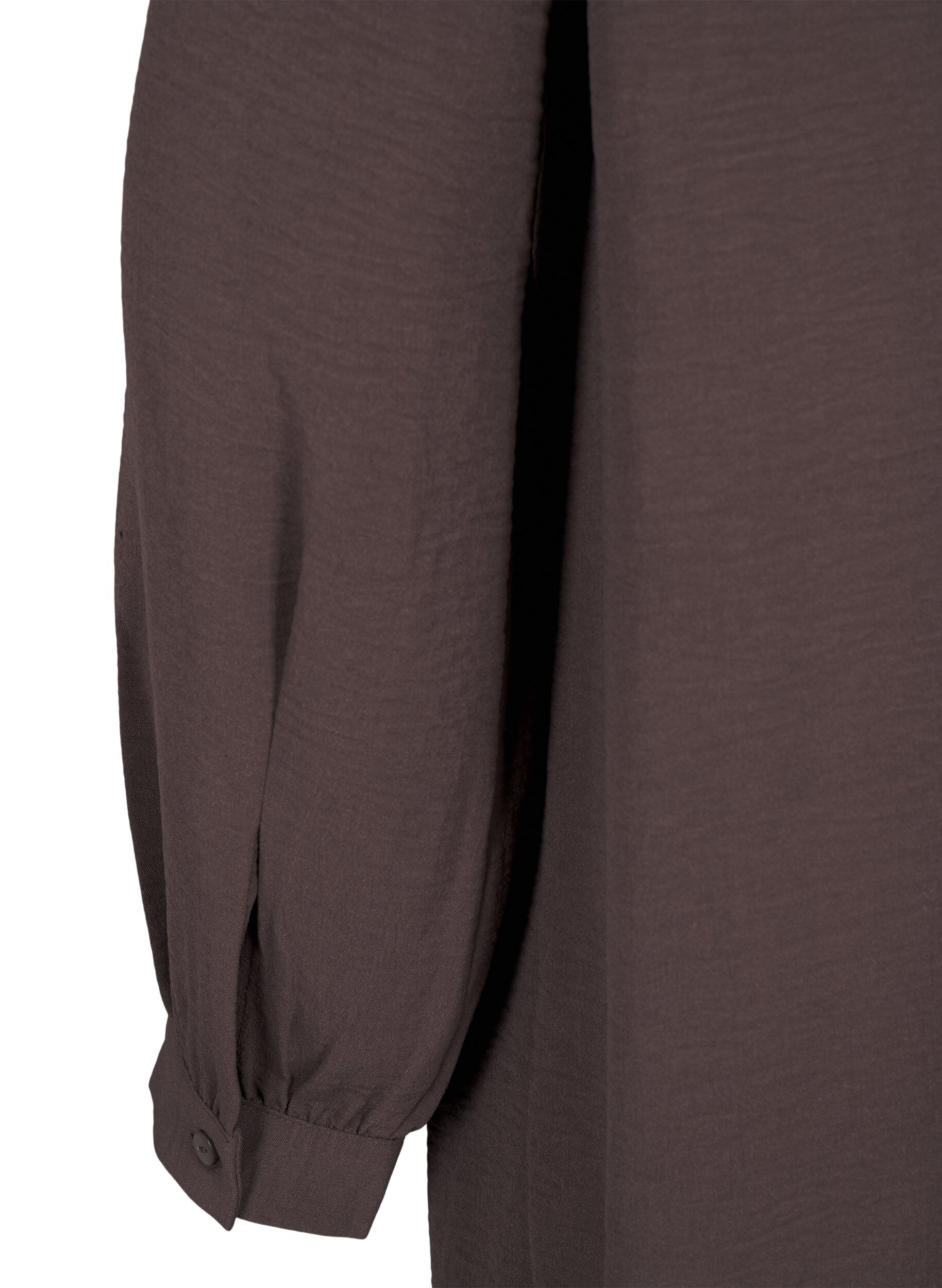 Zizzi L&aring;ng&auml;rmad kl&auml;nning med volangdetalj, Chocolate Martini, Packshot image number 3