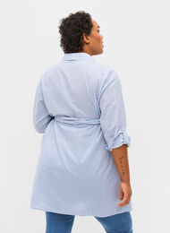 Skjortklänning för gravida i bomull , Blue Stripe, Model