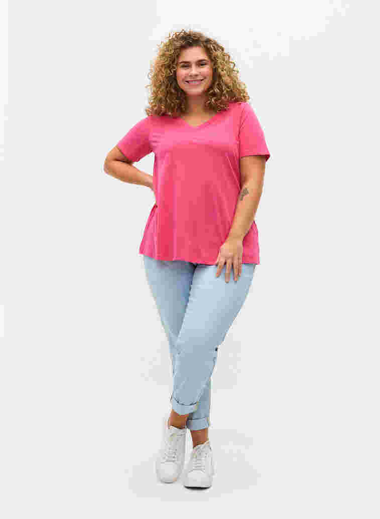 Basis t-shirt, Fandango Pink, Model image number 2