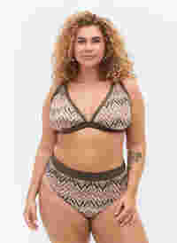 Mönstrade bikinitrosor med hög midja, Beech AOP, Model
