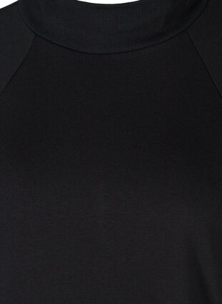 Höghalsad sweatklänning med knytdetalj, Black, Packshot image number 2