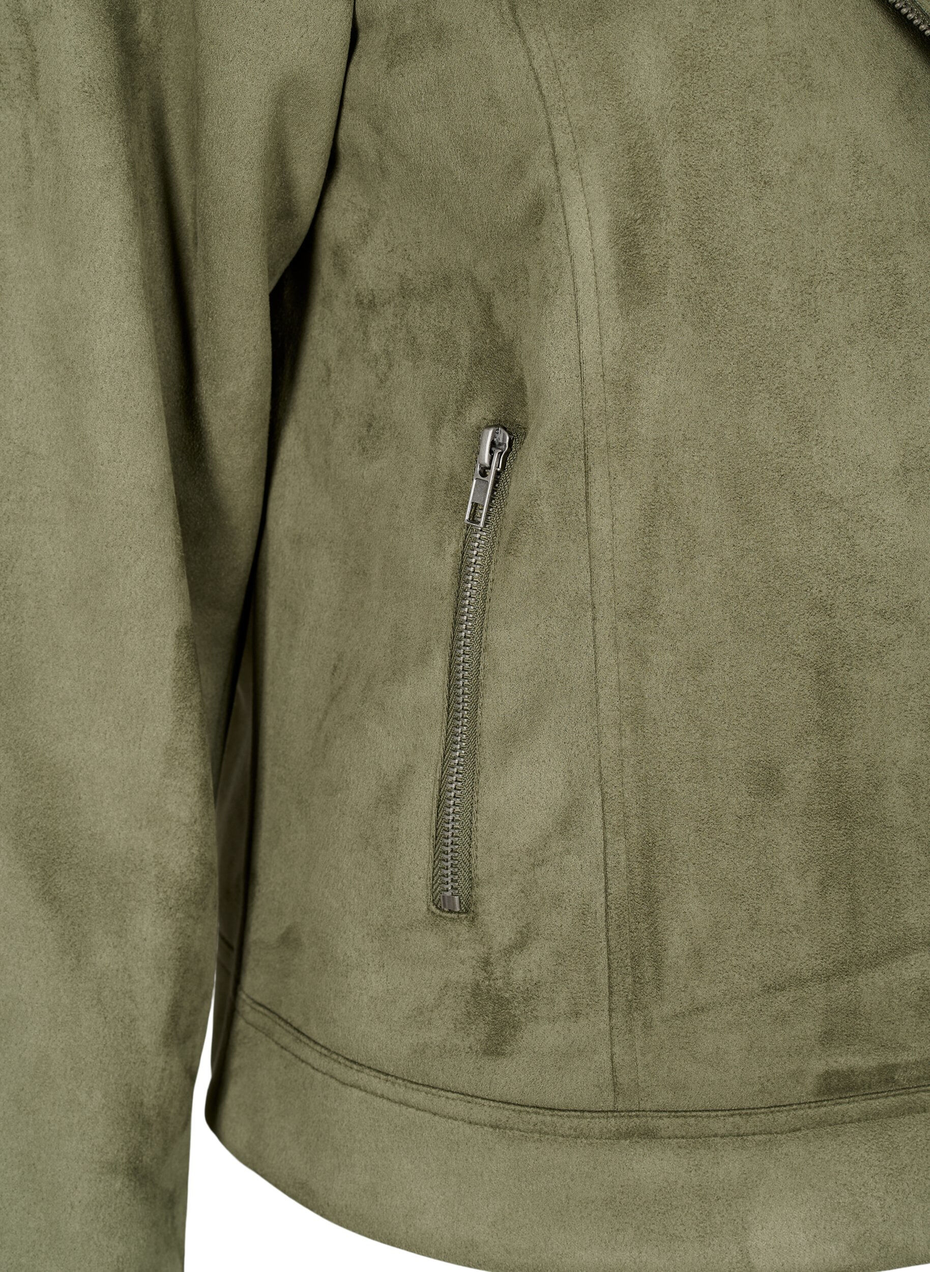 ZizziBikerjacka i mockaimitation, Dusty Olive, Packshot image number 3