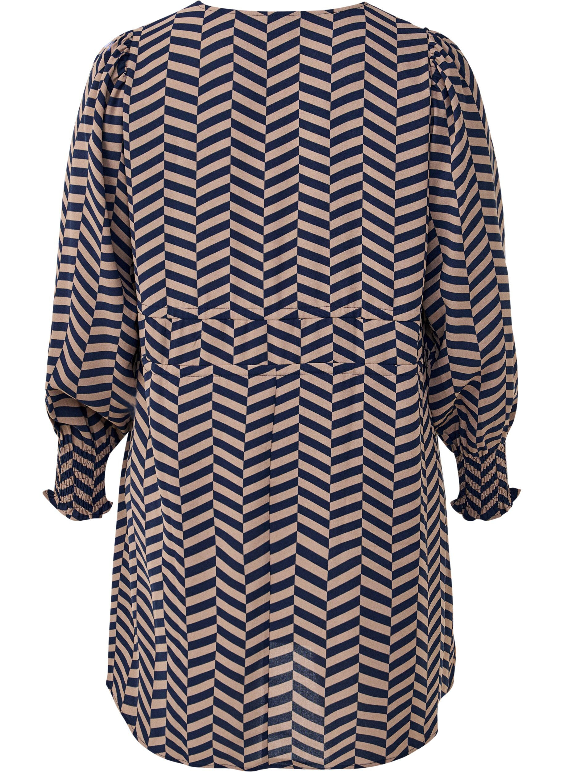 Zizzi Kl&auml;nning med knytsk&auml;rp i midjan, Bl&aring;, Packshot image number 1