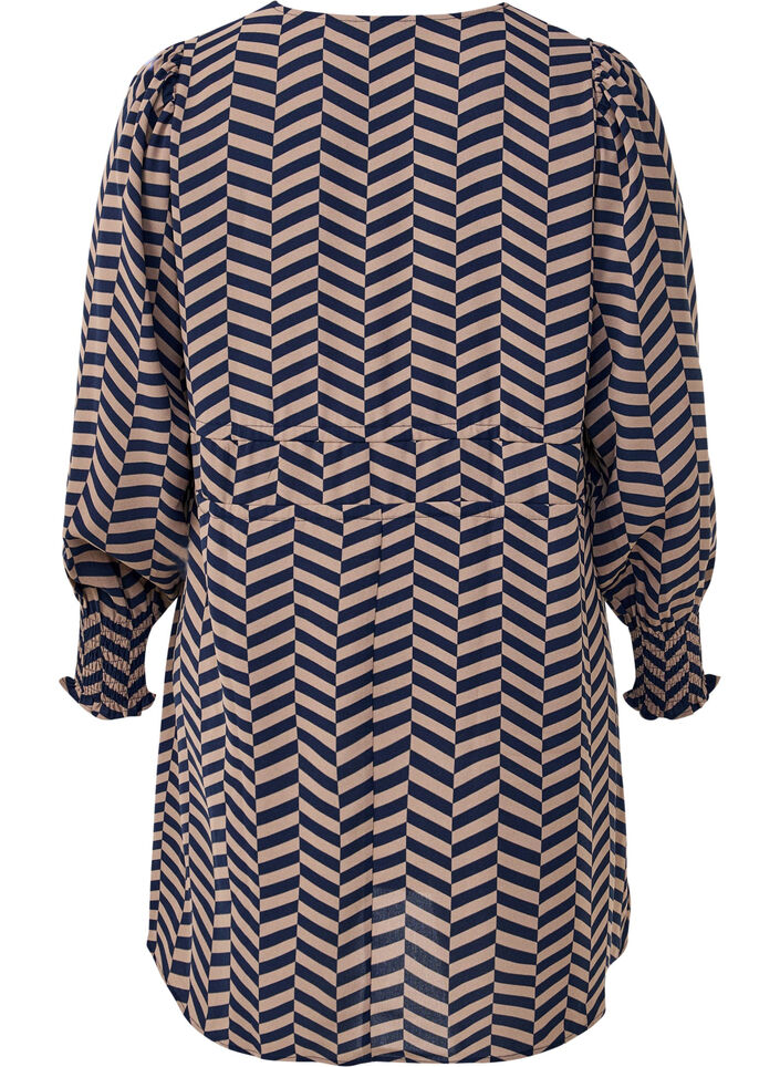 Klänning med knytskärp i midjan, Blå, Packshot image number 1