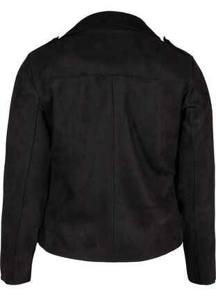 Kort jacka i läderimitation, Black, Packshot image number 1